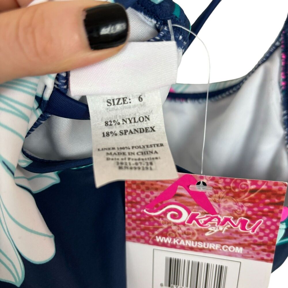NWT Kanu Surf Swim Tankini Top Girls 6 - Picture 4 of 4